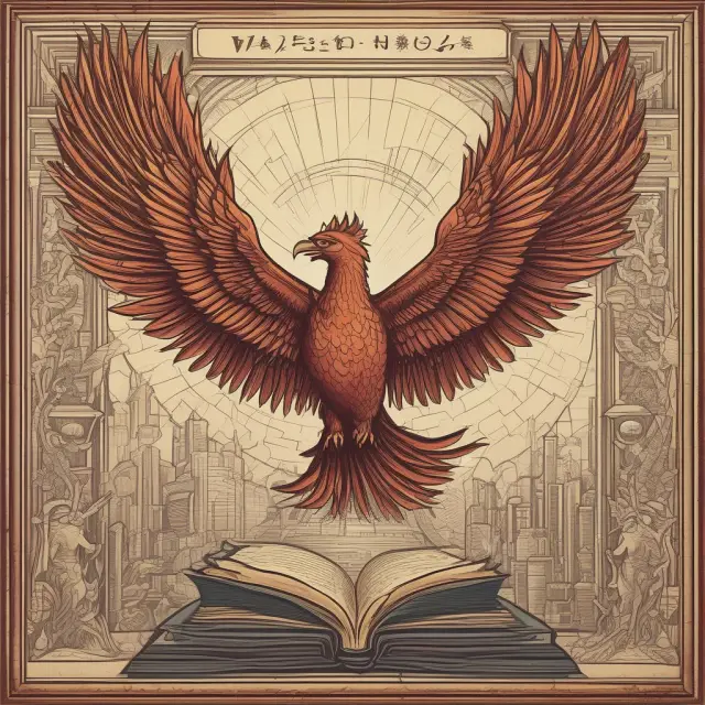 Image of a mythical phoenix rising above stacked books and financial charts representing VEBAs