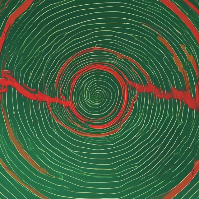 Visualization of the Vortex Indicator integrated into technical analysis software, with green uptrend and red downtrend lines intertwined.