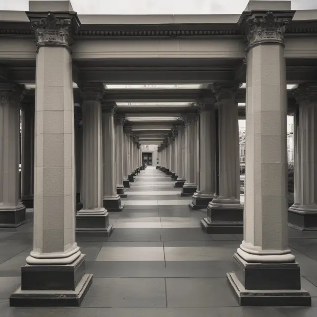 Image of various regulatory pillars joining together to form a sturdy bridge, symbolizing the foundation for correspondent banking regulations and compliance.