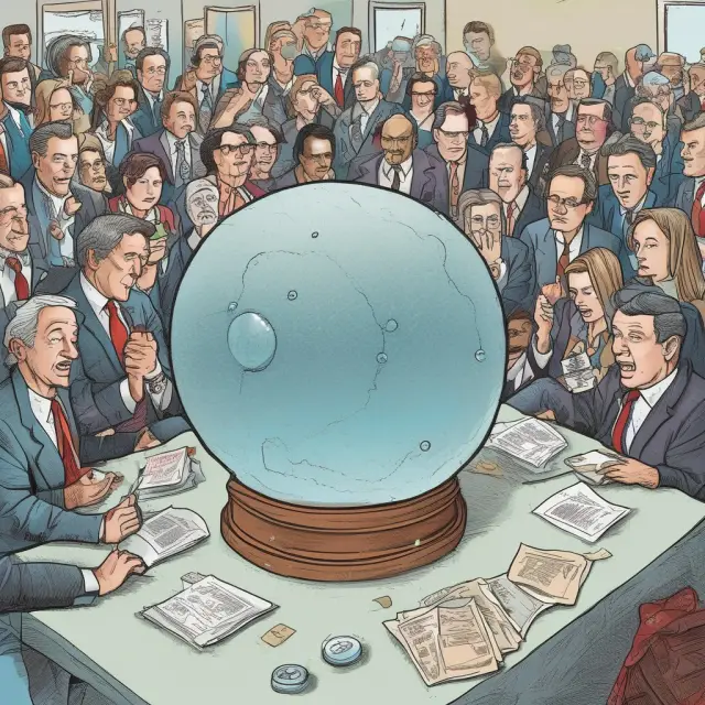 Voters casting votes in a crystal ball that shapes corporate decisions and future direction