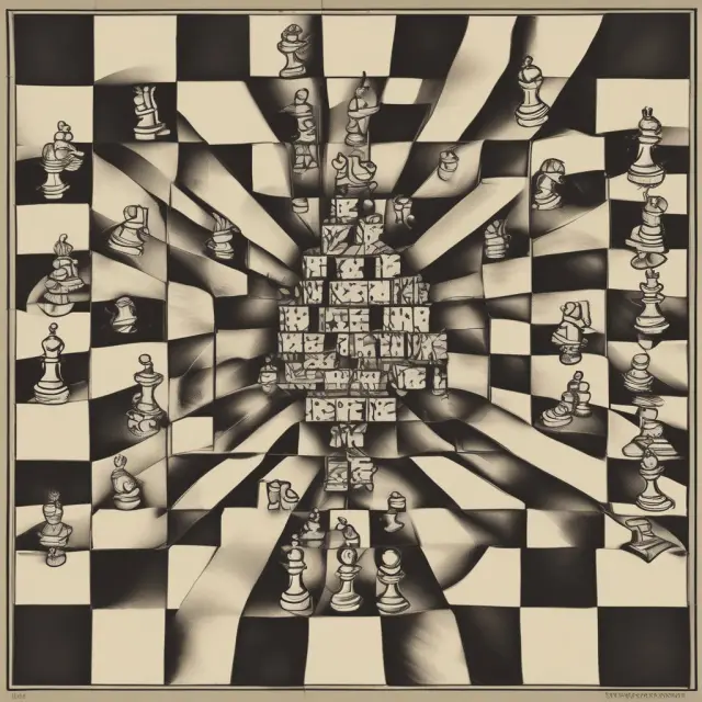 Warren Buffett overseeing a chessboard with Berkshire Hathaway