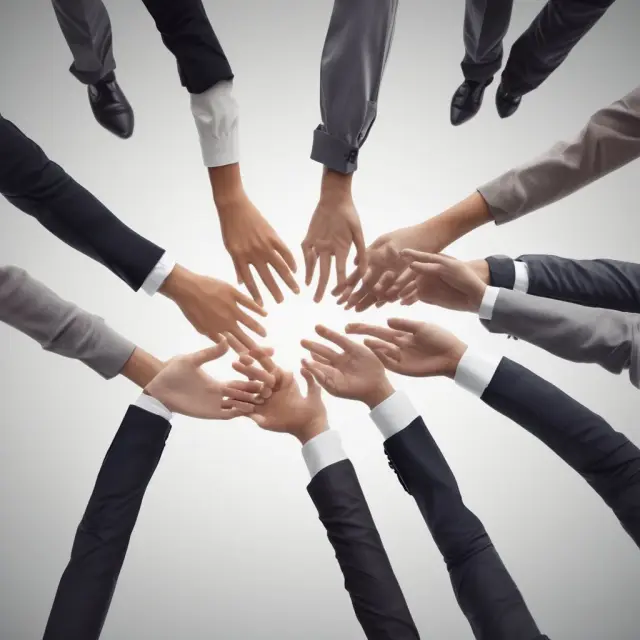 Shareholders linking arms to form a chain illustrating their combined strength through a voting trust