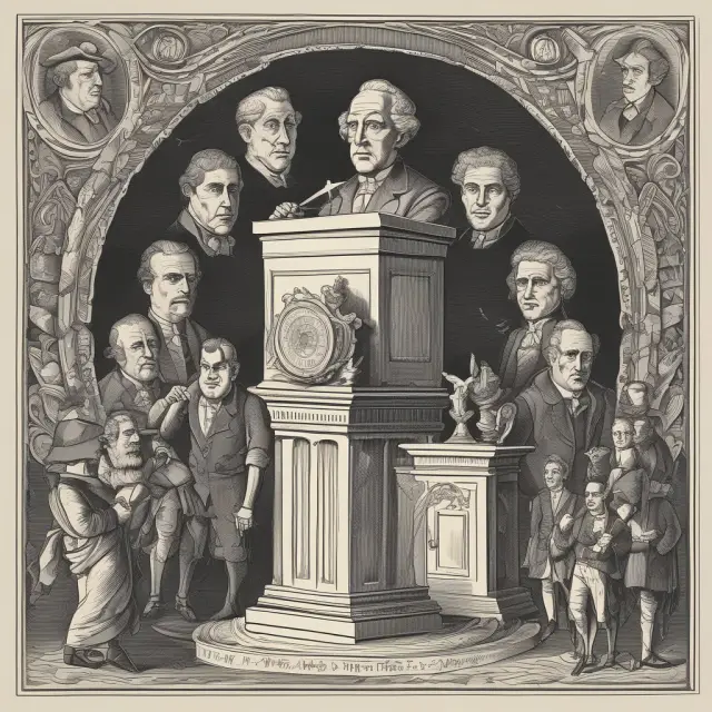 An assemblage of shareholders in a sea, symbolically entrusting their control to a captain (trustee) for strategic sailing.