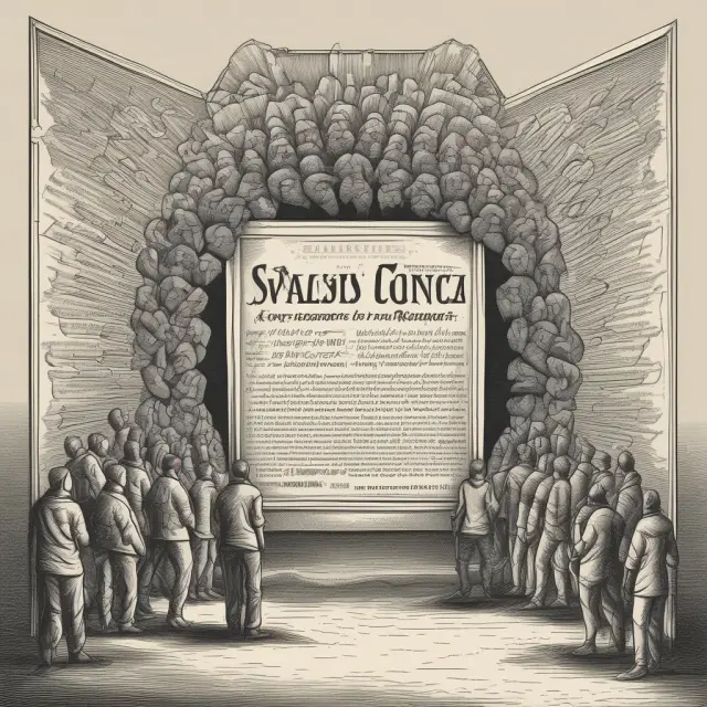 Giant shareholders constructing protective walls around vulnerable companies, symbolizing the power of voting trusts