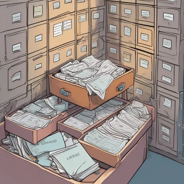 A metaphorical depiction of a well-organized voucher system, where invoices form puzzle pieces within a secure digital vault