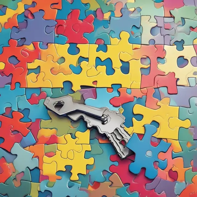 A three-piece puzzle consisting of a secure check, a stolen voucher, and a locked key depicting the importance of securing voucher checks.