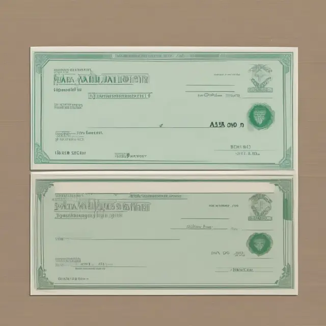 An image of a voucher check with two separate vouchers, illustrating improved internal control, enhanced auditability, and secure recording for issuers and payees.
