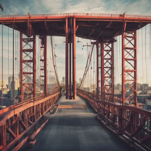 An image of a sturdy bridge connecting two towers, symbolizing the volume price trend indicator linking trading volumes and share prices