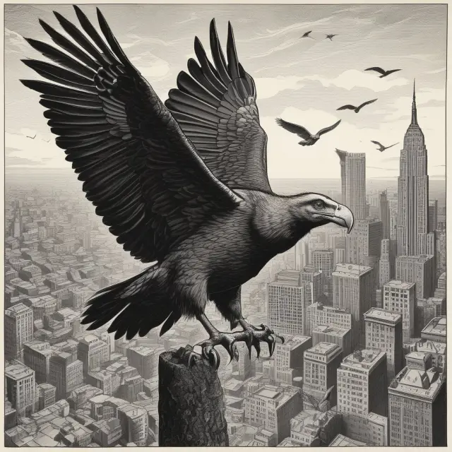 Vultures symbolize vulture funds, waiting in the wings for distressed markets to yield profitable investments