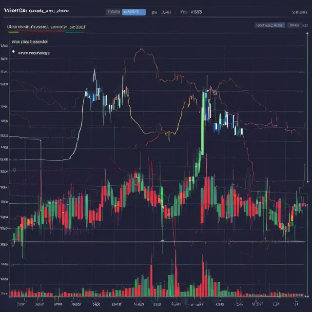 An image of a VWAP line intersecting the price bars of a security chart, accompanied by volume waves representing bullish and bearish signals.