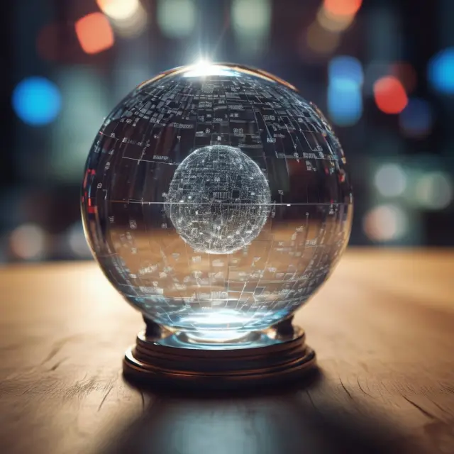A crystal ball reveals the Cboe Nasdaq Volatility Index (VXN), embodying technology sector volatility insights
