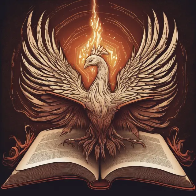 A mythical Phoenix rises from an open book, symbolizing the transformative power of education at the W.P. Carey School of Business FAQ section