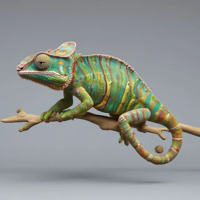 A colorful chameleon shifting through various life events, illustrating the need to update a W-4 form accordingly