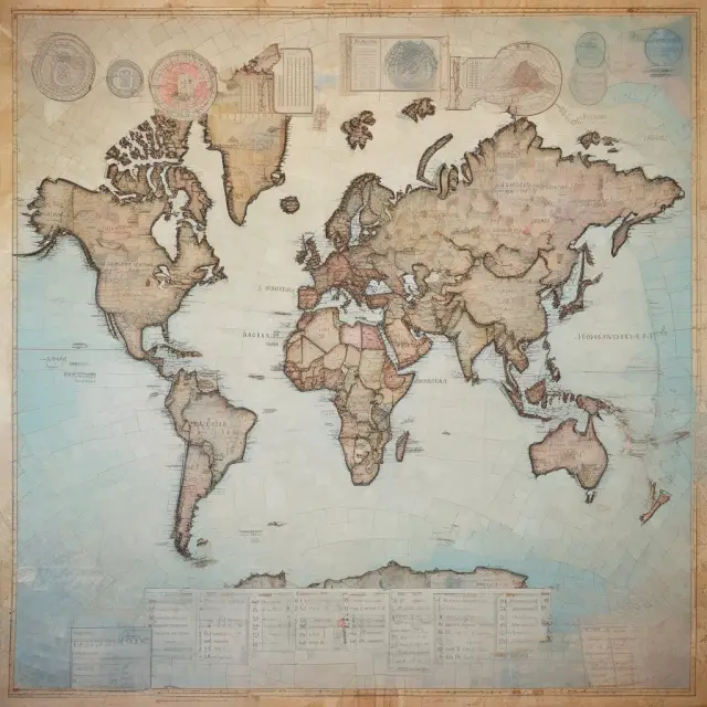 Foreign passports and W-8 forms scattered over a world map, representing international compliance with U.S. tax regulations.