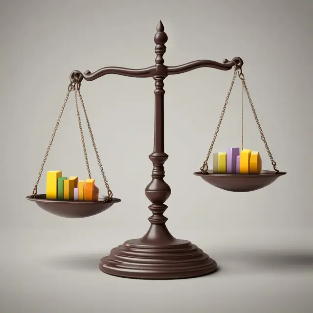 Balance scale illustrating mortgage pool weights determining the weighted average coupon rate for an MBS