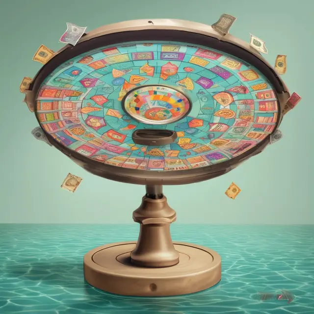 A kaleidoscope filled with floating coupons symbolizing mortgage-backed securities, weighted and analyzed for calculating the Weighted Average Coupon