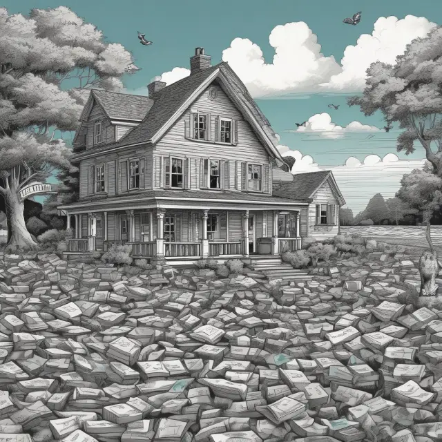 Couple in front of their home amidst turbulent financial waters, saved by Chapter 13 bankruptcy