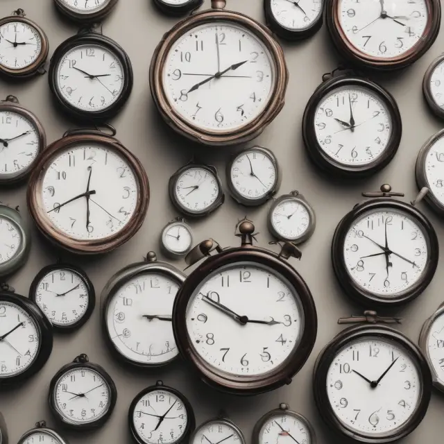 Clock illustrating diverse insurance waiting periods: homeowner, health, auto, short-term, and long-term.