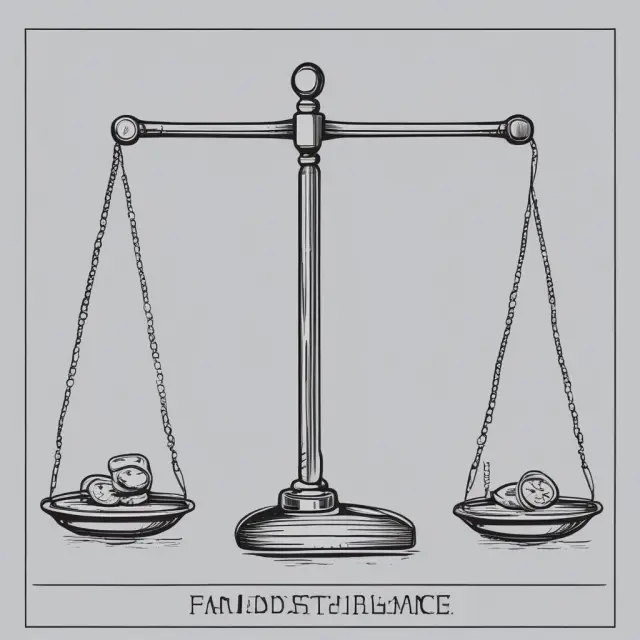 A scale illustrating the balance between financial budget and risk tolerance, with a pendulum swinging between longer and shorter waiting periods for insurance policies.