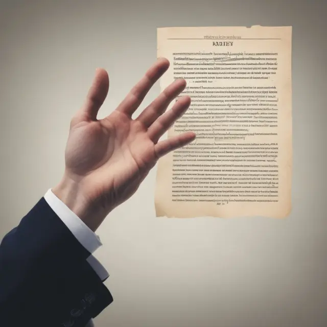 An outstretched hand symbolically releasing formal notices, representing waived rights during probate processes
