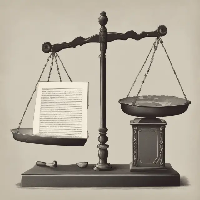An image of a scale with a waived notice and a will book balanced precariously. This symbolizes the implications of waiving notice in relation to contesting a will or estate plan.