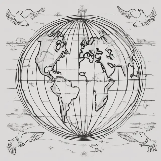 Globe depicting interlinked jurisdictions releasing doves, symbolizing waivers of notice in multijurisdictional cases