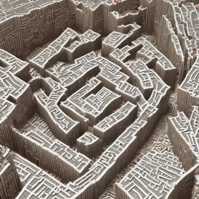 A large, open book representing an insurance policy spreads out to reveal a winding maze illustrating the complexity and variability of definitions for 