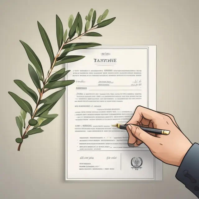 Golden hand offering an olive branch to an insurance policy, illustrating a waiver of premium rider for payor benefit