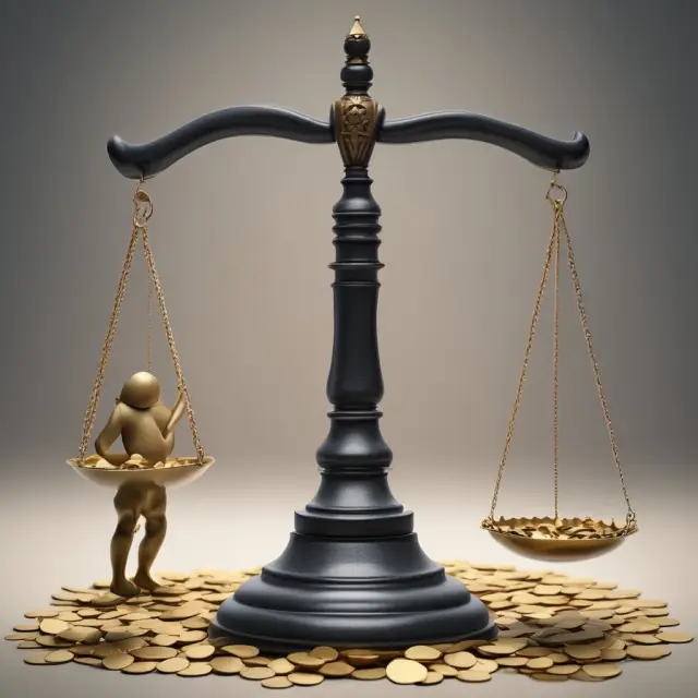 Golden scales tipping towards a child represent the cost assessment for a waiver of premium rider in insurance.