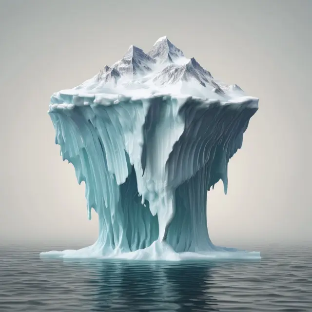 An iceberg melting, symbolizing the release of financial burdens through waivers for subrogation, lien, Medicaid, fee, and GAP