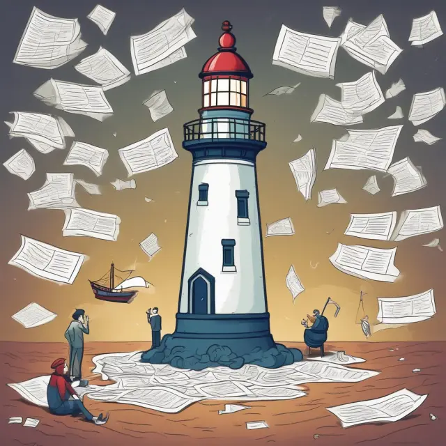 Person filing an insurance claim, depicted as a ship sailing through paperwork sea, en route to approval and financial relief