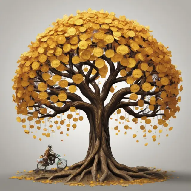Golden coins symbolizing insurance coverage and financial relief in a tree adorned with waiver of premium riders