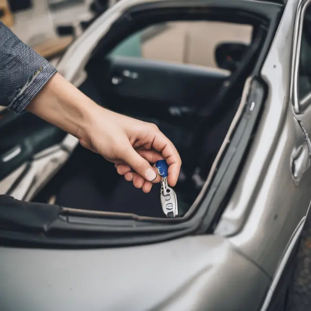 Person letting go of car key, representing the convenience of no longer being tied to car ownership with a walk-away lease.