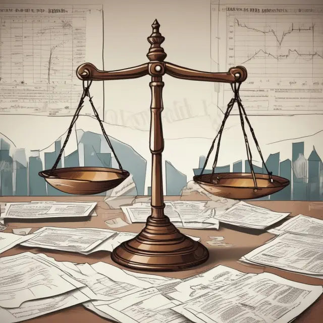 Investor assesses Walk-Away Leases against long-term investment strategies. Displays weighing scales, walk-away lease papers, and graphs depicting financial growth.