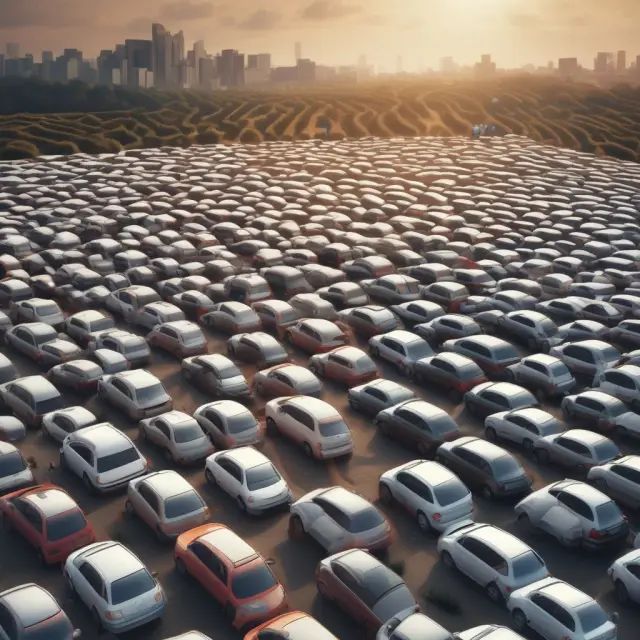 Person walking away from a complex web of leased vehicles, illustrating portfolio diversification.