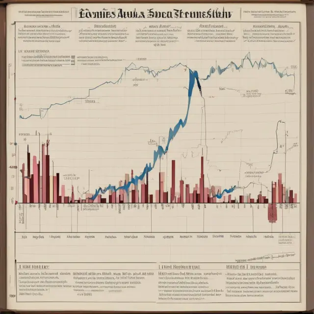 Vintage graph displaying the historical fluctuations of the Wall Street Journal Prime Rate, marked by record highs and lows
