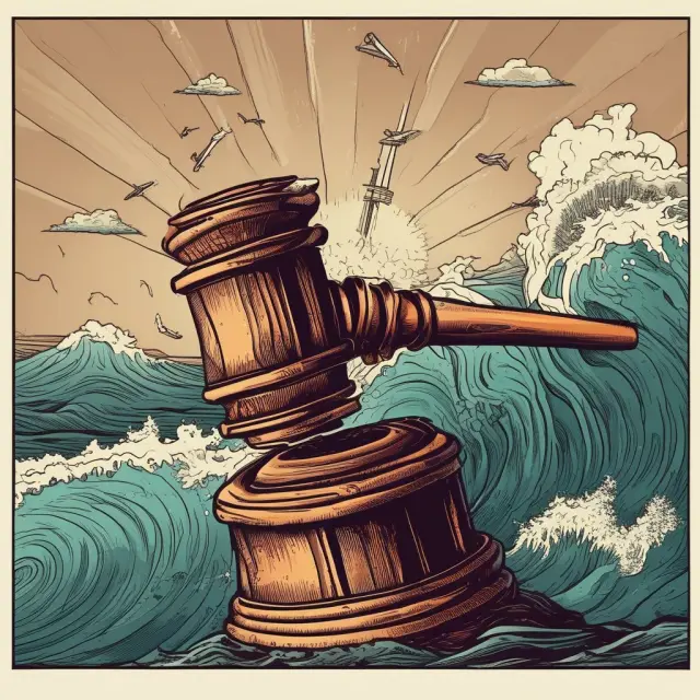 The Federal Reserve wields a large gavel over a vast ocean of financial data, influencing the shape and direction of prime rate waves.