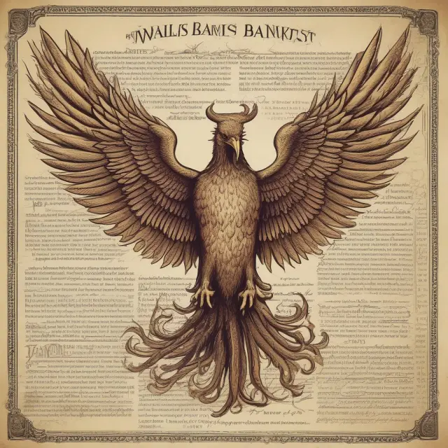 A Phoenix arises from ten ancient scrolls, illustrating The Wall Street Journal