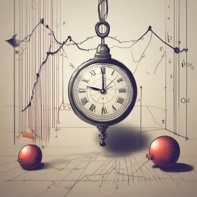 Picture of a pendulum swinging between two peaks, representing historical prime rate highs and lows.