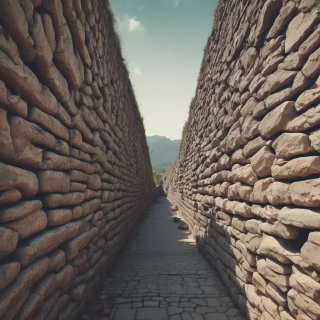 Stone wall with various concerns forming a barrier for the markets, representing investor confidence and economic uncertainties