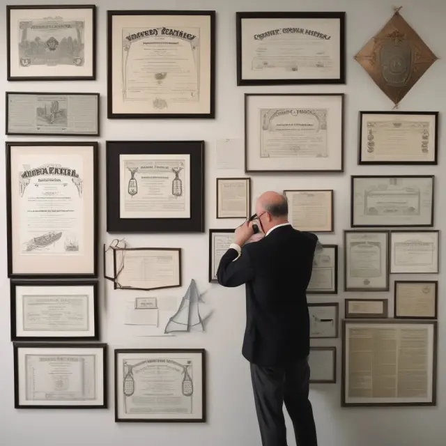 A collage depicting various securities certificates being recycled, displayed, and examined, emphasizing their environmental impact