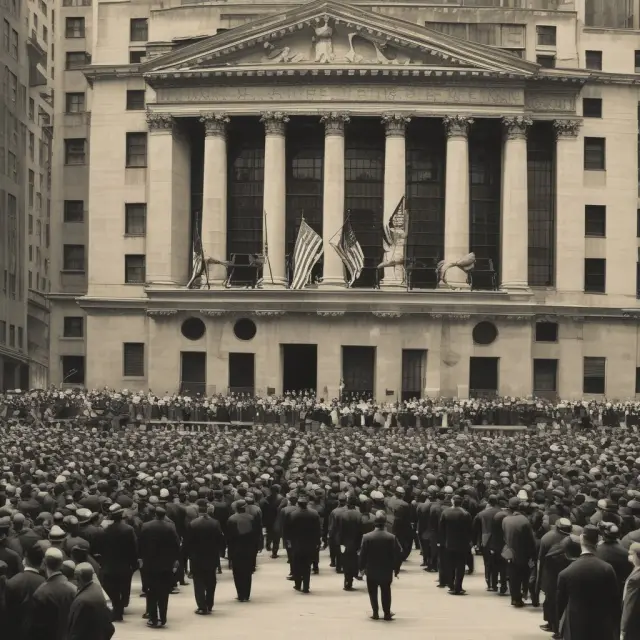 A vibrant wall tapestry illustrating Wall Street
