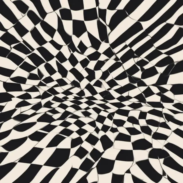 Two dancers, representing demand and supply, gracefully moving towards the center of a checkerboard, symbolizing market equilibrium.