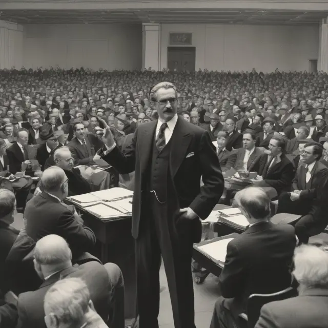 Leon Walras guiding the exchange of orders and determining clearing prices for a Walrasian market.