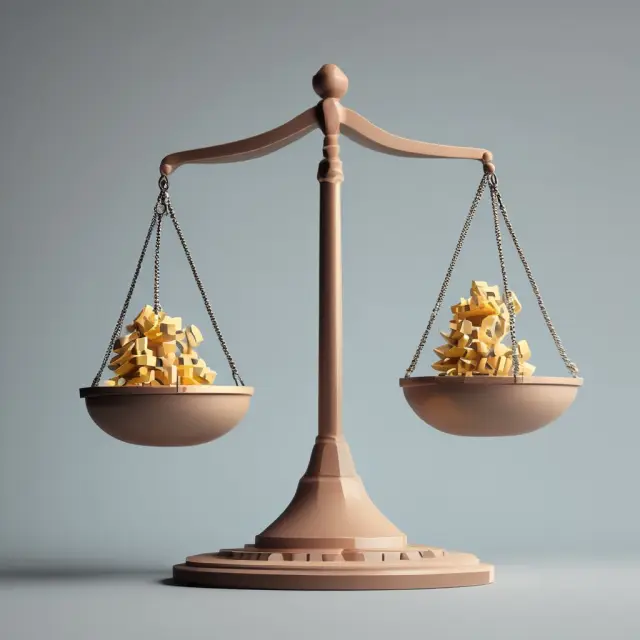Digital scale balancing market capitalizations using geometric and arithmetic mean methods in calculating weighted average market capitalization.