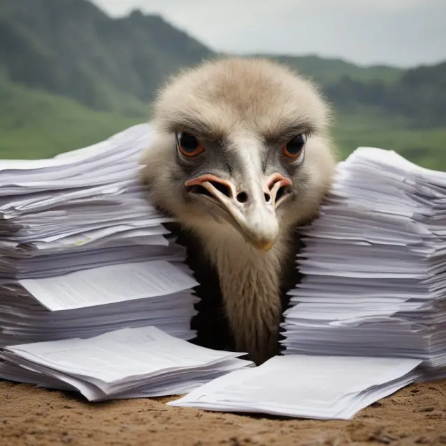 Ostrich representing financial advisor buried in regulations, wanton disregard