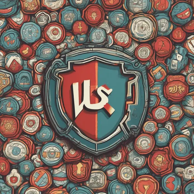 Image of a shield emblazoned with war risk insurance symbols defending multinational corporations against chaotic battlefield scenes