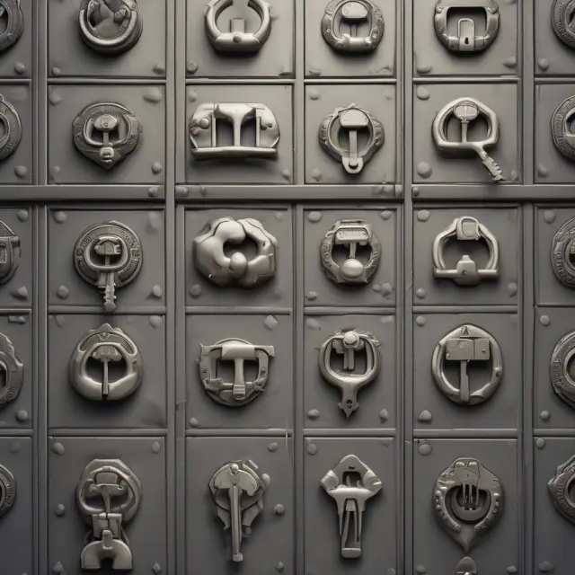 Image of a well-secured vault containing multiple keys representing different sectors, illustrating risk diversification in warehouse financing.