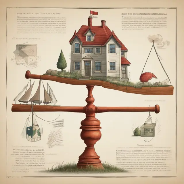 A balanced see-saw illustrating the challenges of warehouse lending: regulatory compliance vs. fraud prevention in a dynamic economic environment.