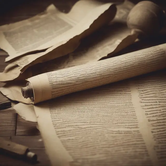 A large, old scroll unfurling to display the provisions of a warehouser